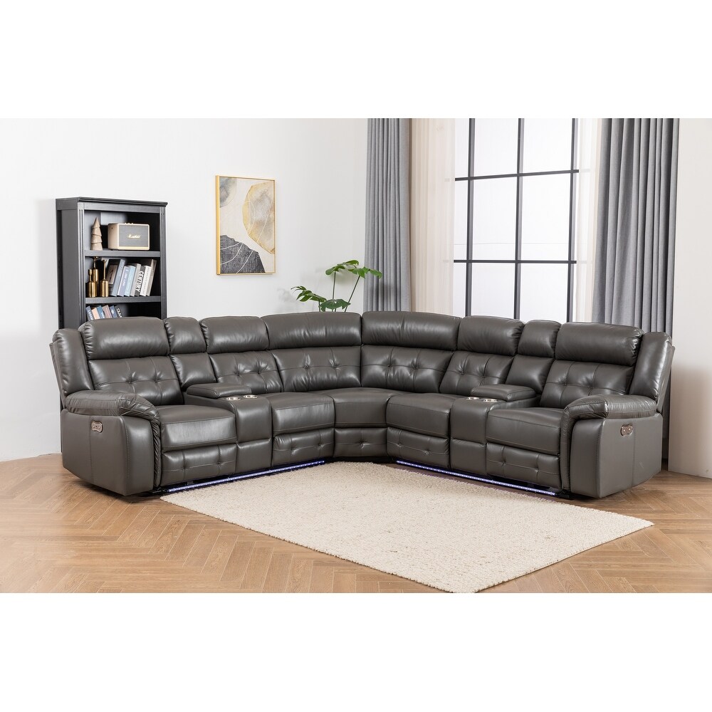 Grey Faux Leather Sectional Sofas Bed Bath & Beyond